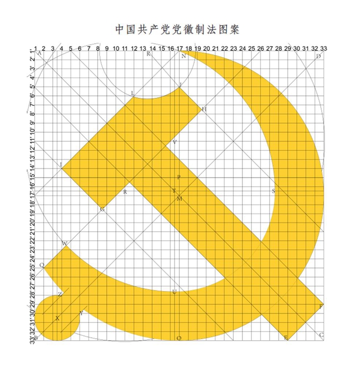 图表:《中国共产党党徽党旗条例》附件1:中国共产党党徽制法说明 新华社发